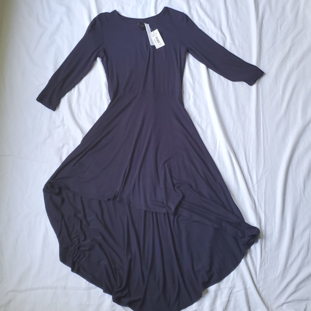 NWT Aqua Navy High Low Jersey Dress